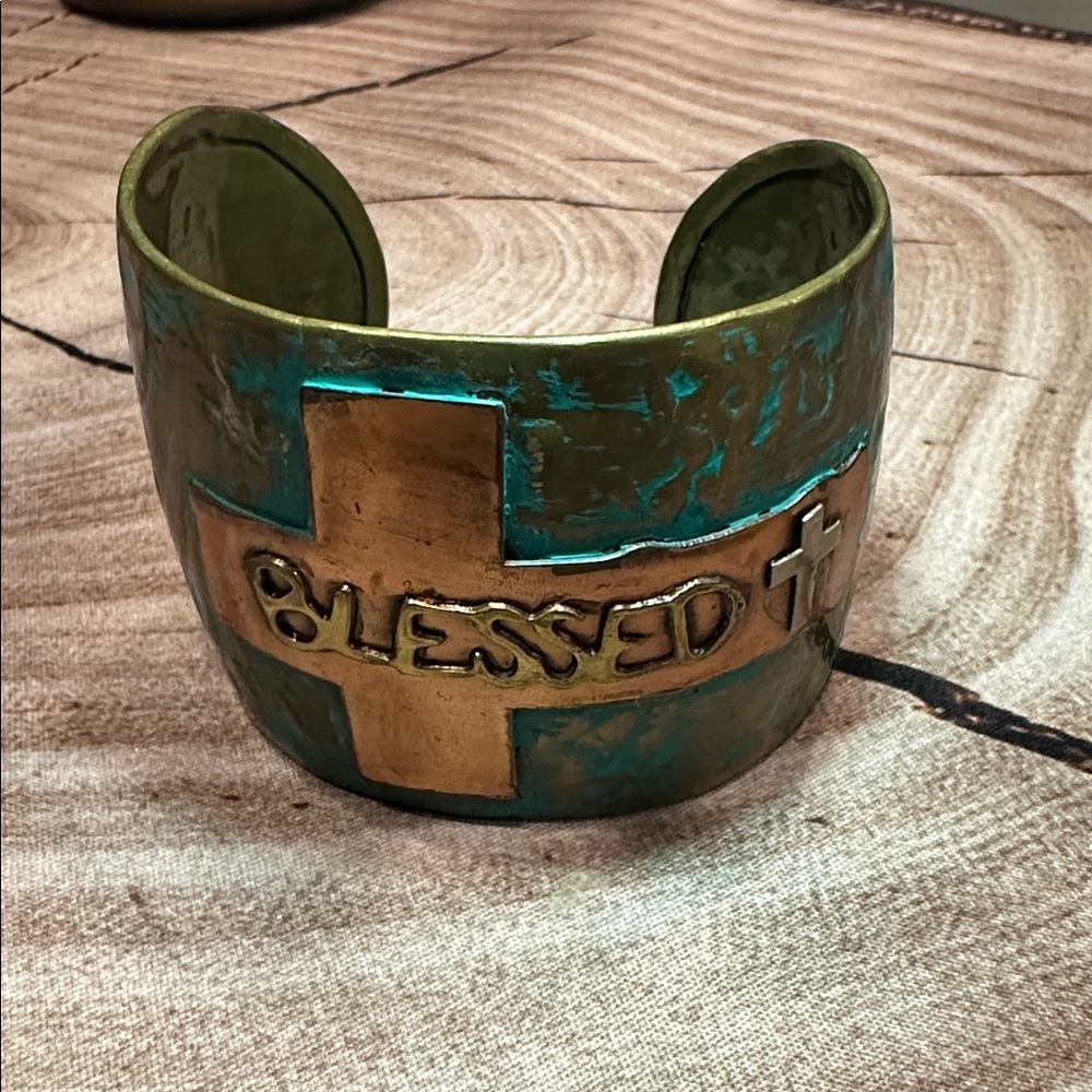 Blessed Copper Cuff Bracelet Handmade - Picture 2 of 5